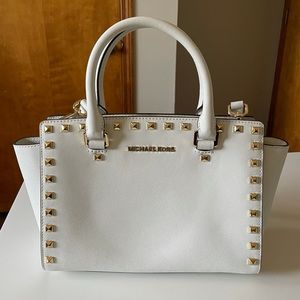 Michael Kors Gold Studded Medium Selma Satchel